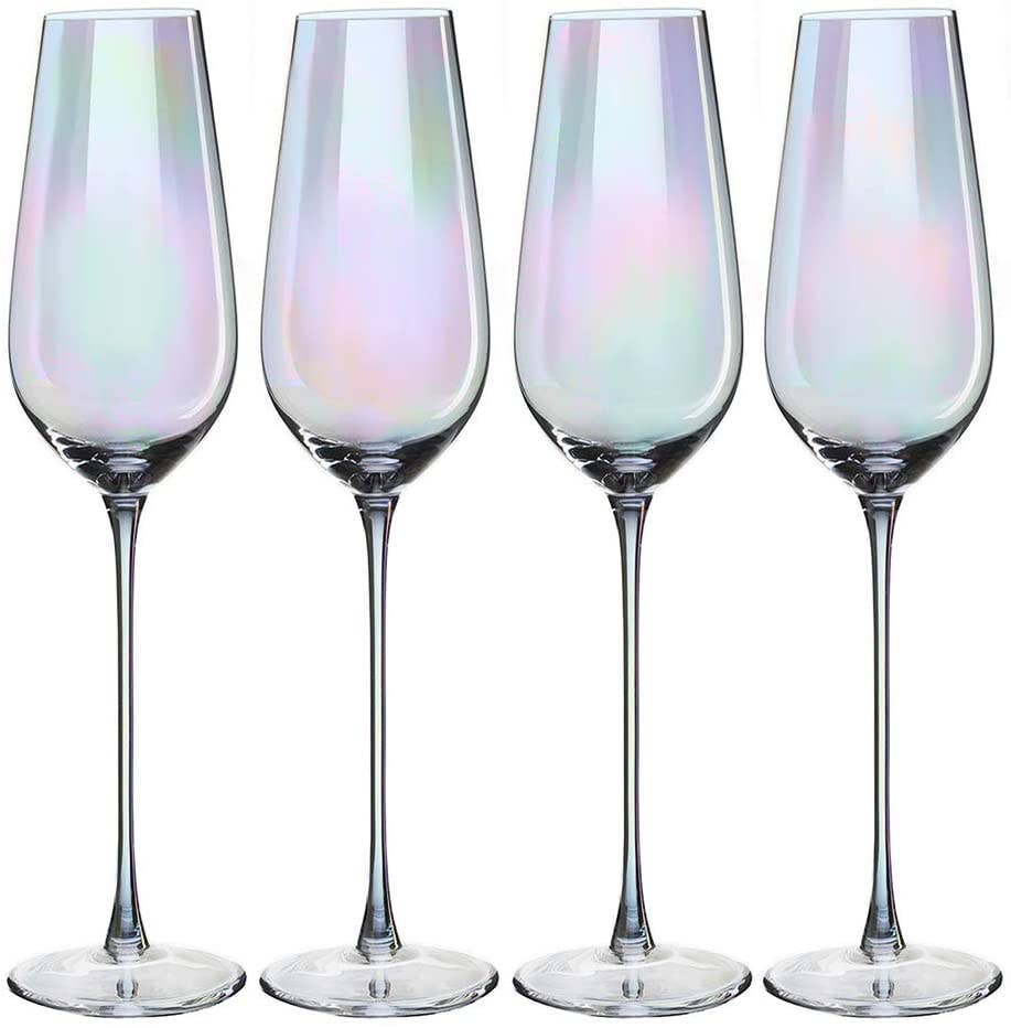 Iridescent Champagne Flutes