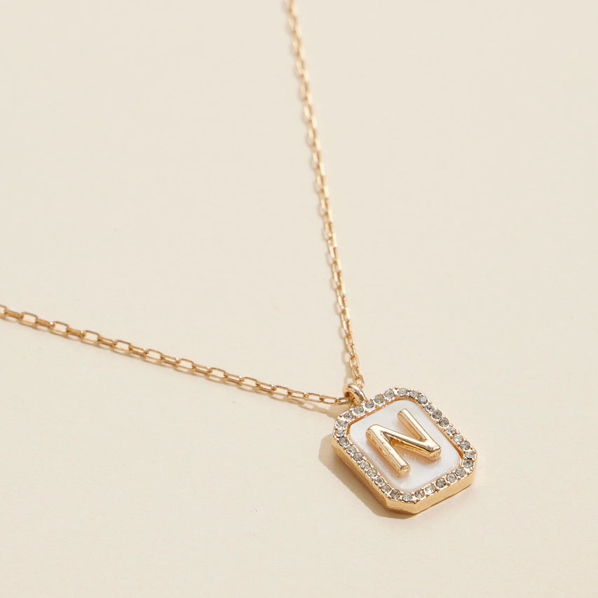Initial Shell Charm necklaces
