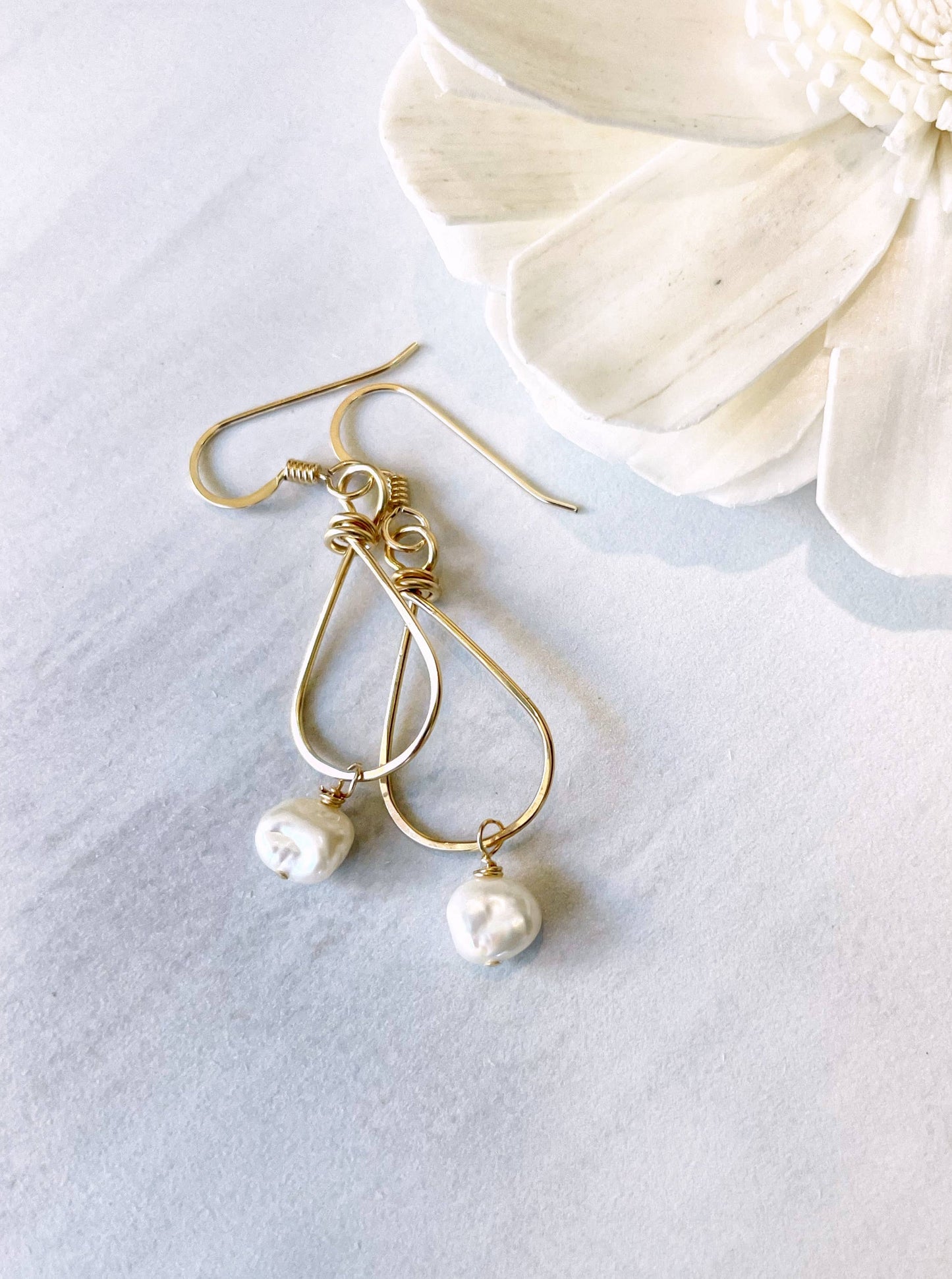 Small Teardrop Freshwater Pearl | 14kt Gold Filled, Sterling