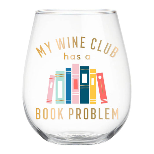 Book Club Stemless Wine Glass