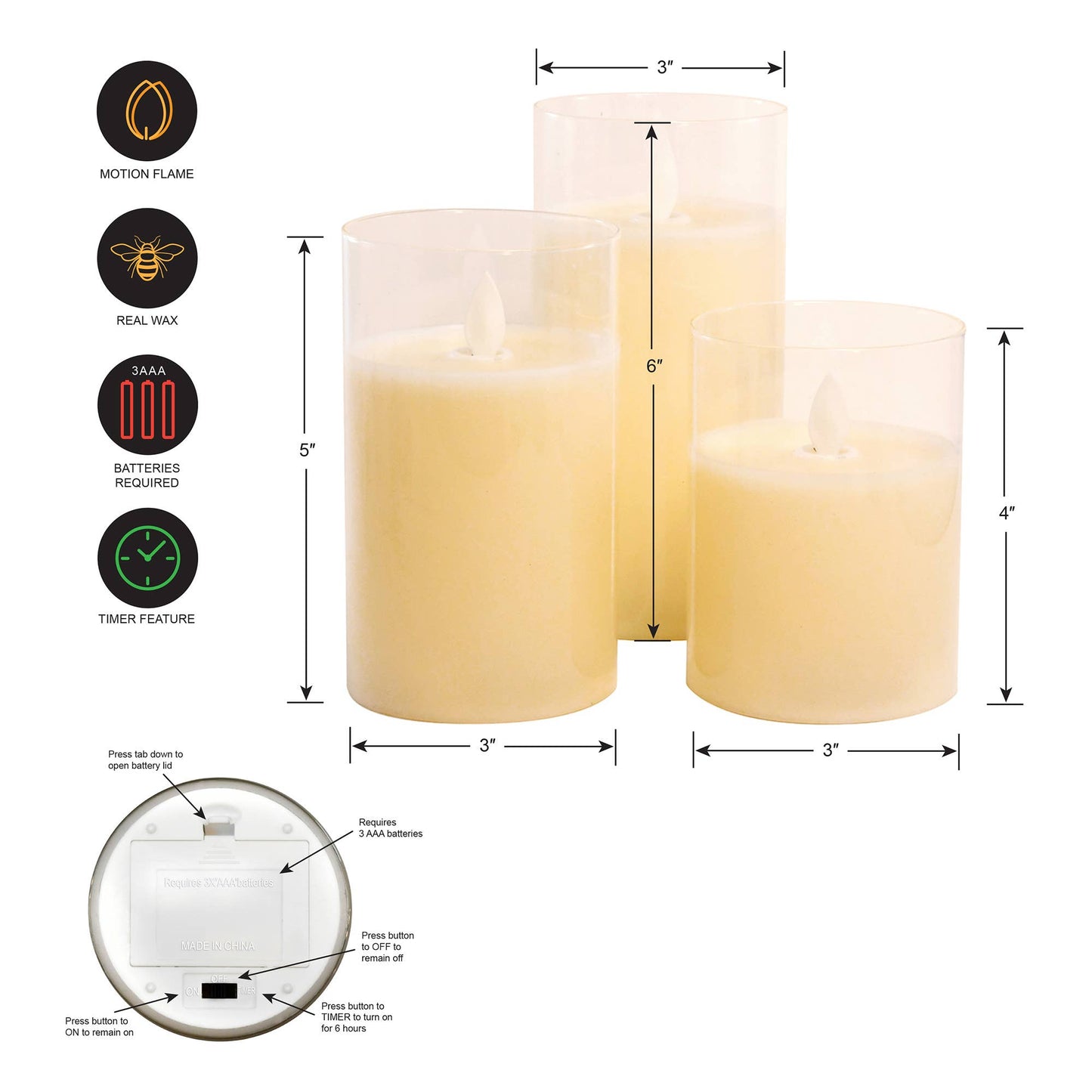 Glass Hurricane Candles