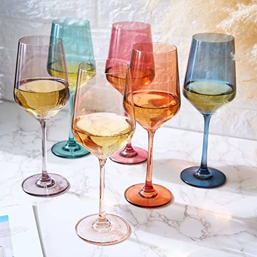 Pastel Crystal Wine Glasses