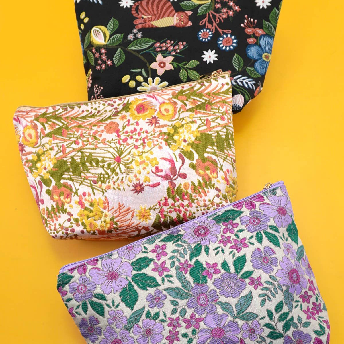 Travel Embroidered Cosmetic Pouches