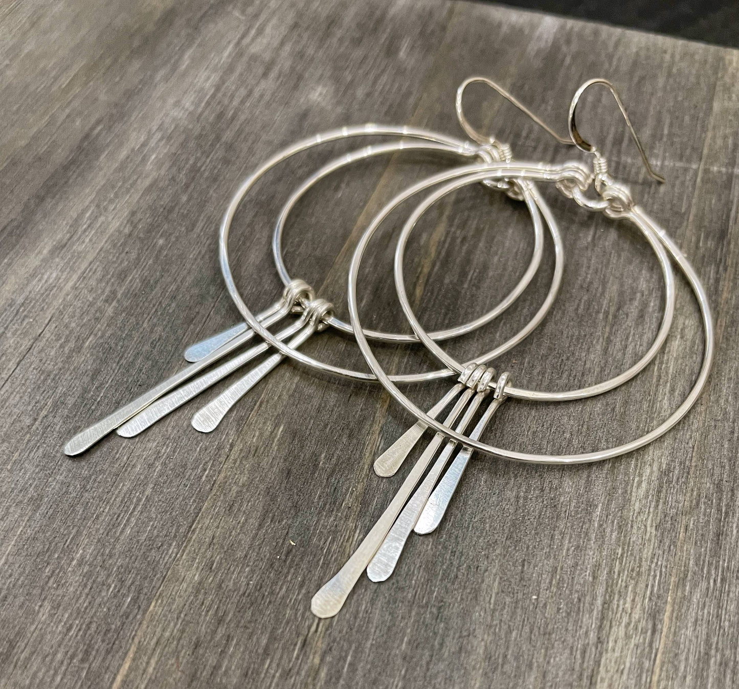 Double Circle Hoop Metal Fringe | 14kt Gold Filled, Sterling