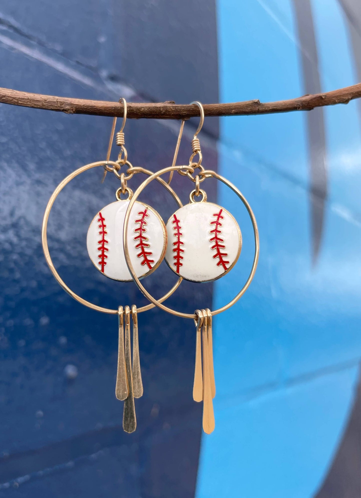 Baseball Love Hoop Earrings