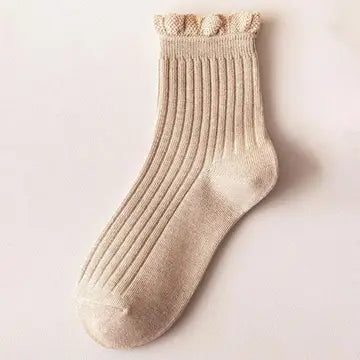 Ruffle Edge Lace Crew Socks