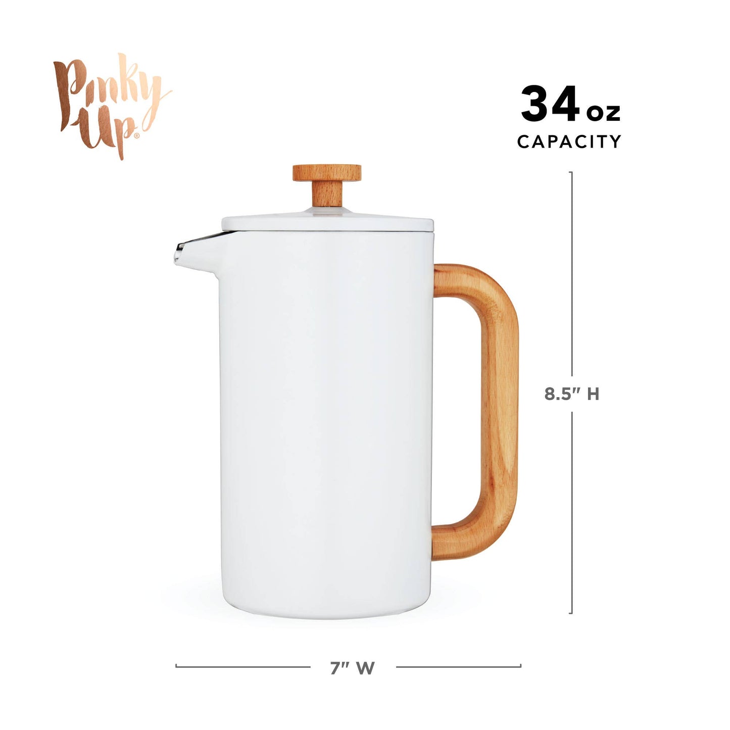 Stainless Steel & Wood Tea & Coffee Press Pot