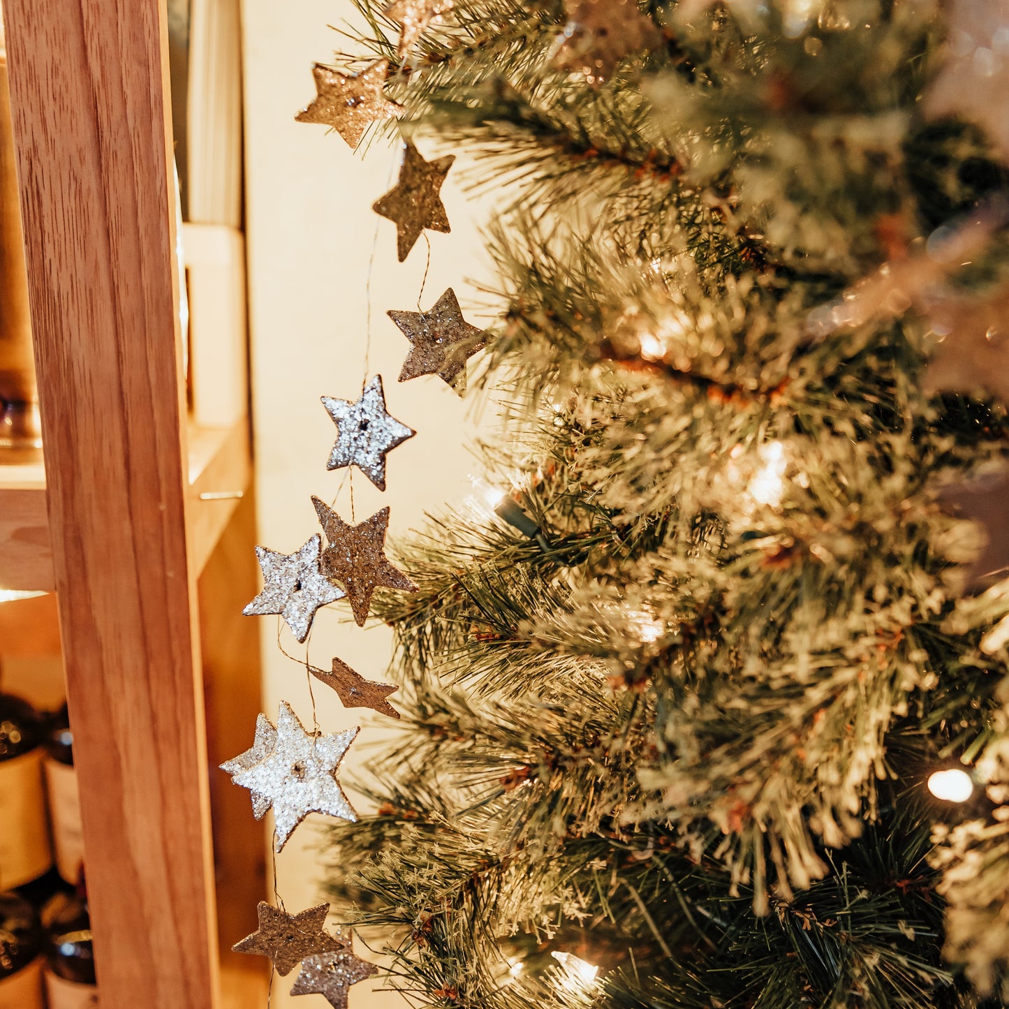 Star Shaped Garland with Glitter