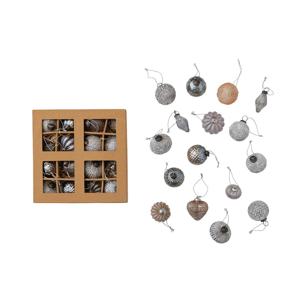 Embossed Glass Ornaments