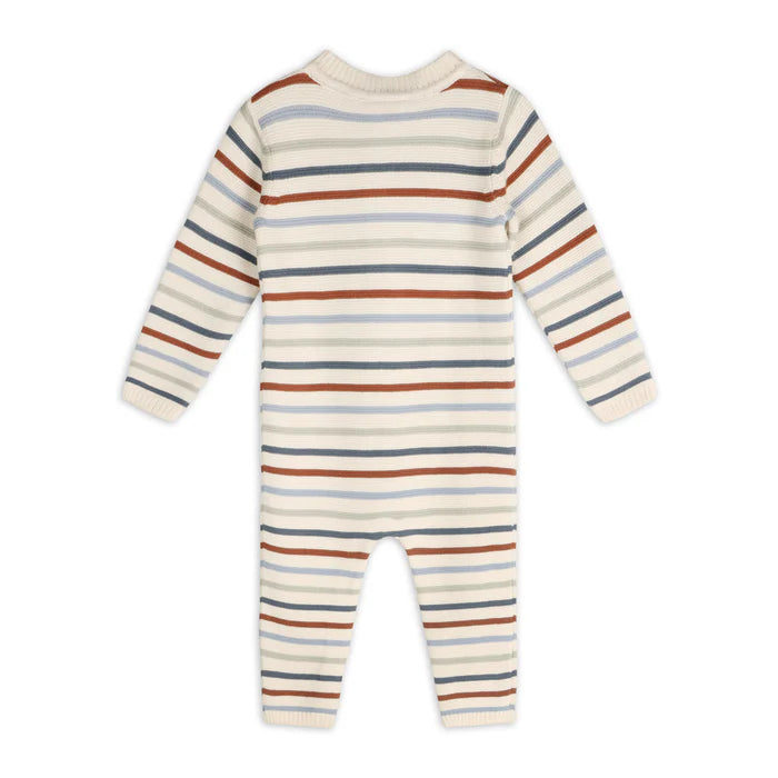 Multicolor Stripe Chunky Sweater Knit Jumpsuit