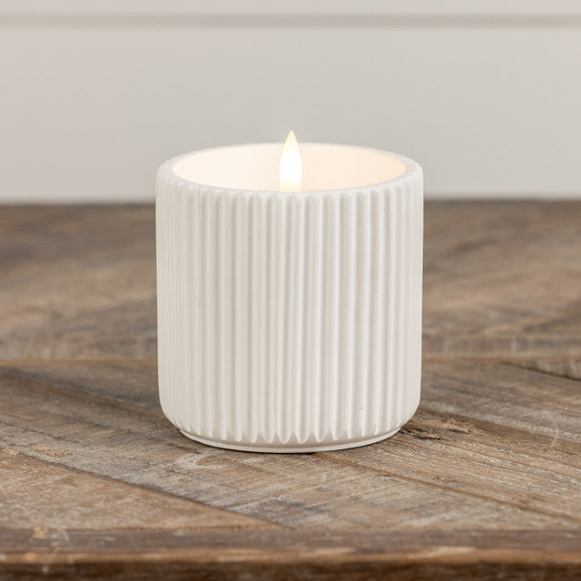 3D Flame Ribbed Cement Candles