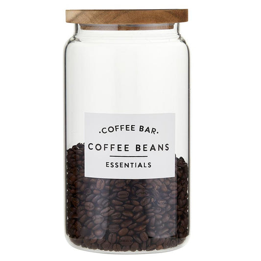 Glass Coffee Canister w/ Wood Lid
