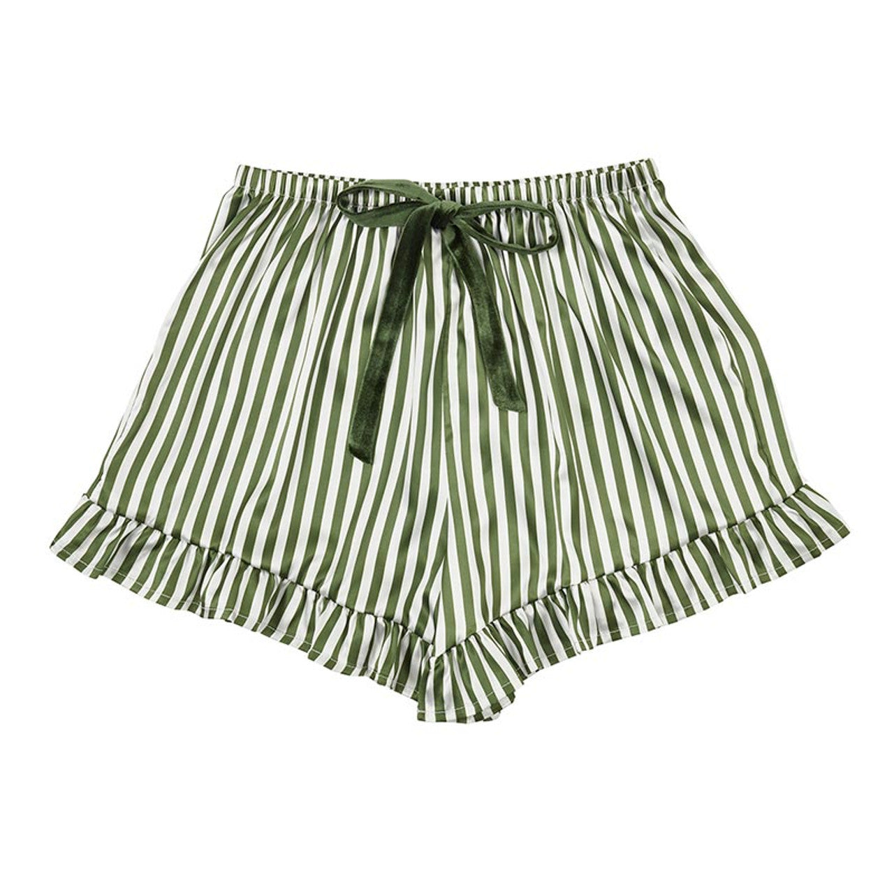 Green Stripe Cropped PJ Set