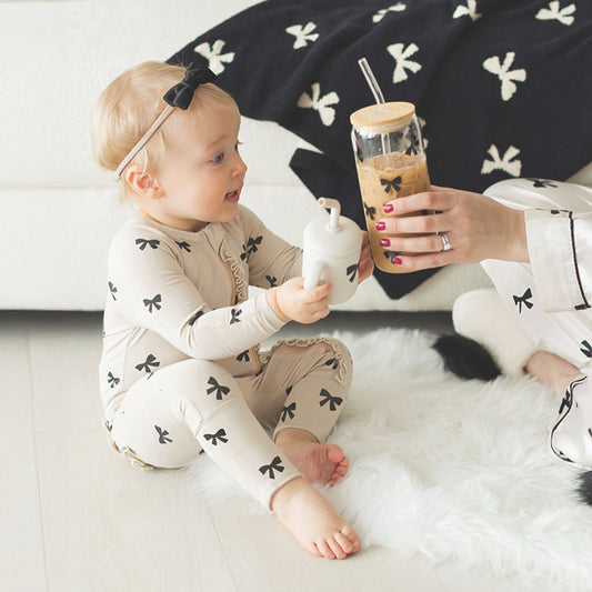 Cozy Romper w/ Ruffles & Bows