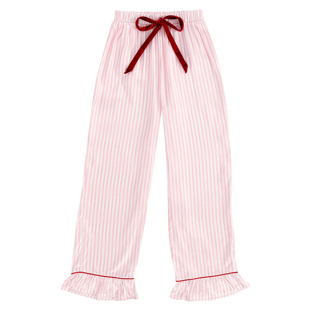 Full-Length Ruffle PJ Set w/ Velvet Tie