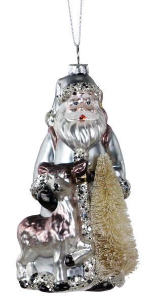 Glass Santa Ornament