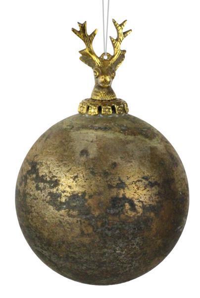 Antique Gold Ornament w/ Deer Head