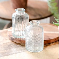 4" Clear Glass Bottle Vases