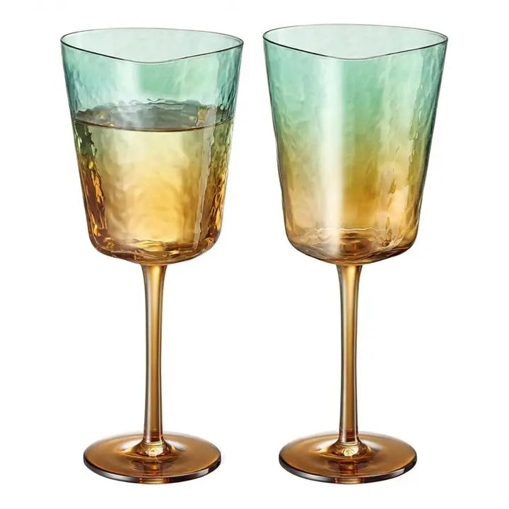 Gold & Teal Glassware Collection