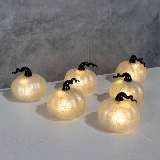 LED Mini Glass Pumpkins