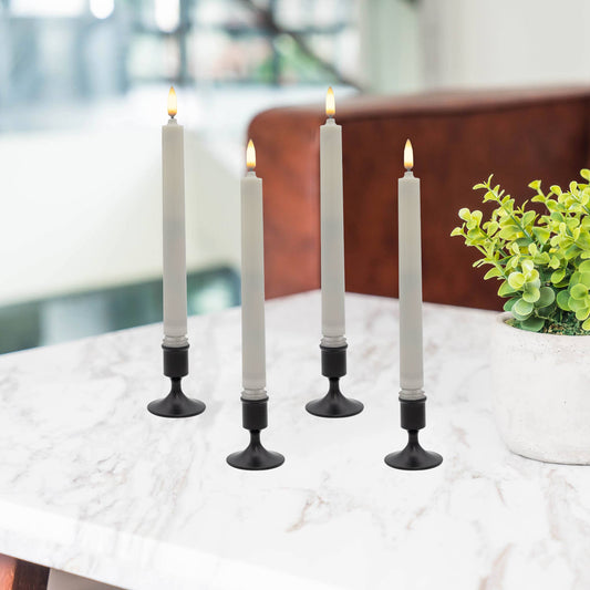 White Taper Candles S/4