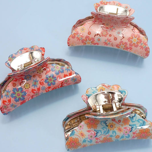 Shell Floral Cottage Core Hair Clips