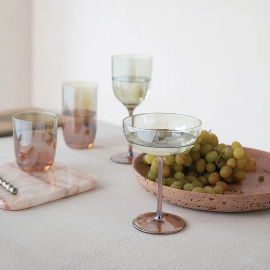 Amber & Green Iridescent Glassware