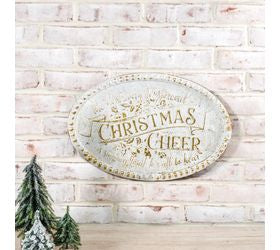 Vintage Christmas Cheer Tin Sign