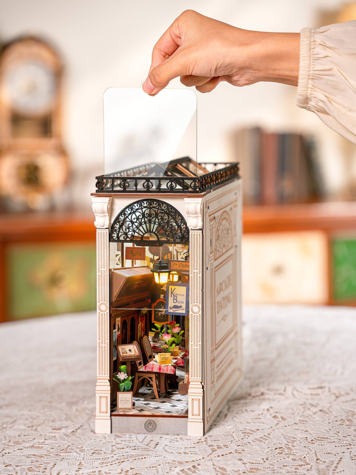 DIY Book Nook Kit: Paris Arcade Date w/ Dust Cover