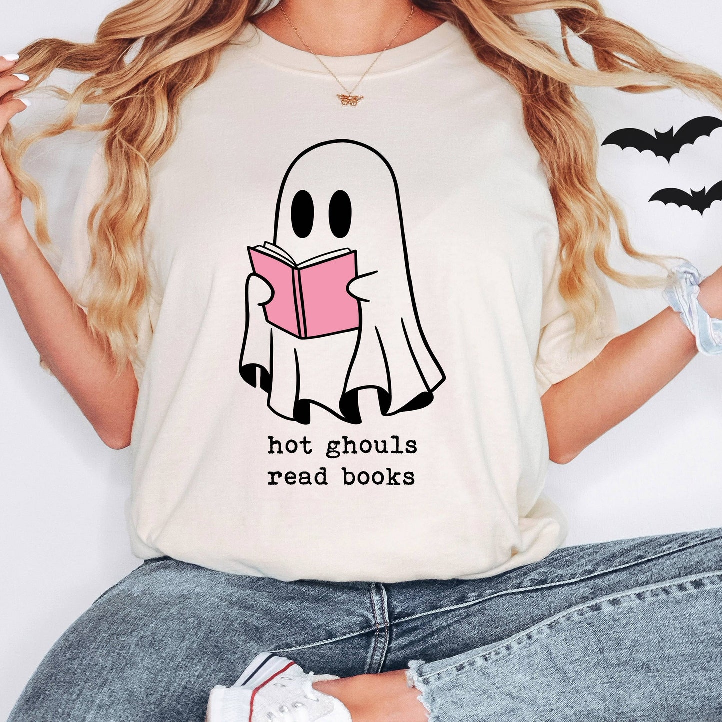 Hot Ghouls Read Books Graphic Tee Shirt