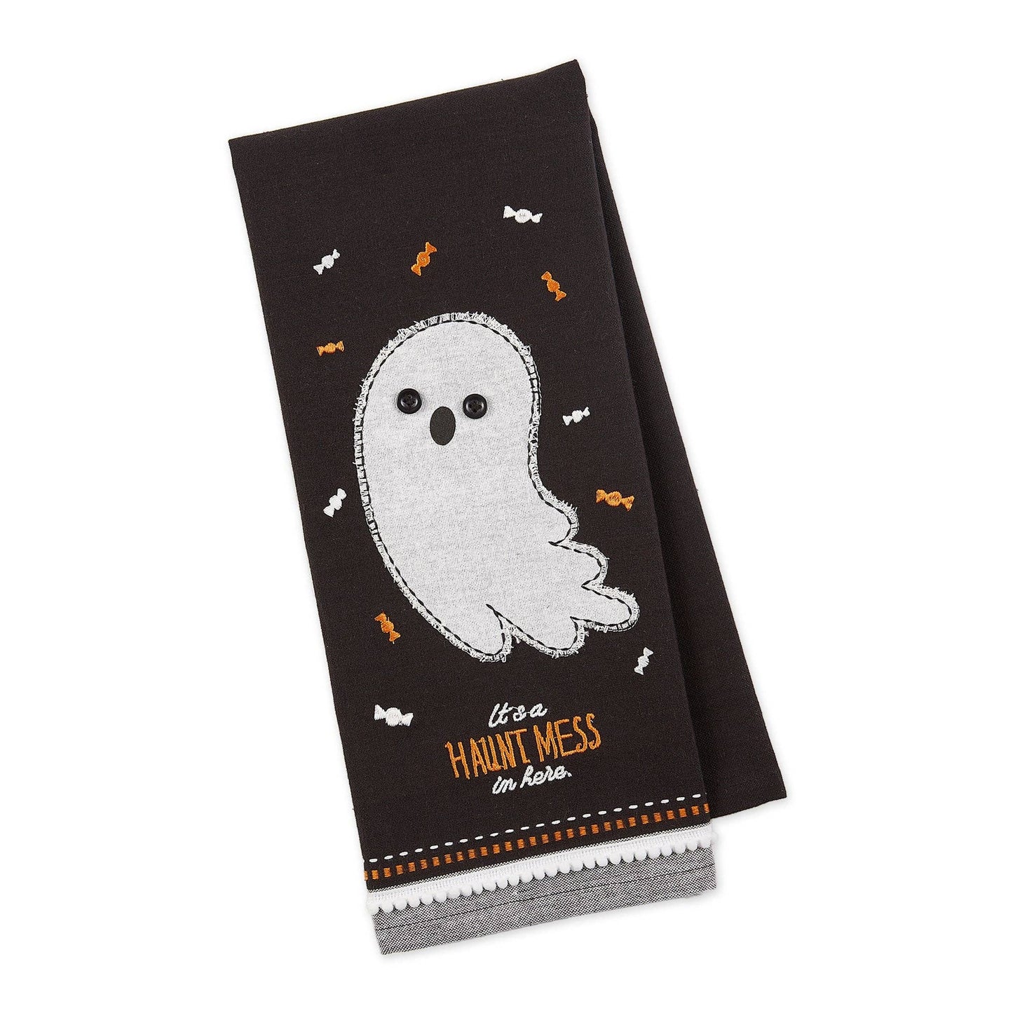 Haunt Mess In Here Embellished Tea Towel