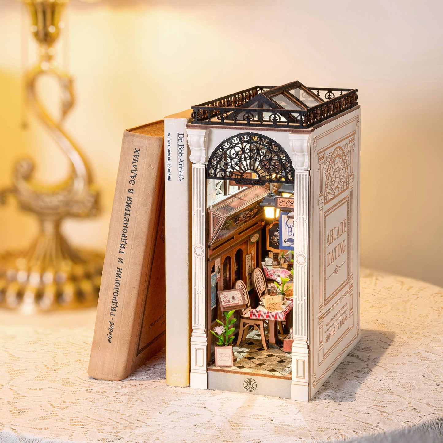 DIY Book Nook Kit: Paris Arcade Date w/ Dust Cover