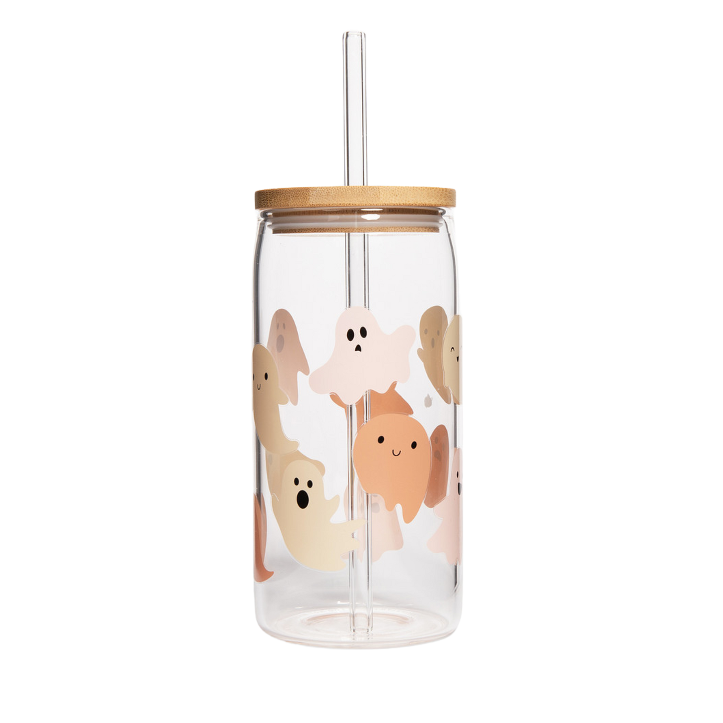Ghosts Glass Tumbler w/ Straw