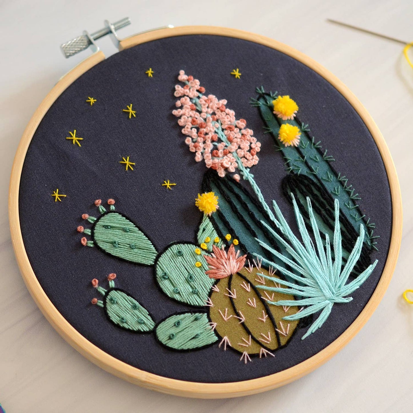 Night Cactus Embroidery Kit