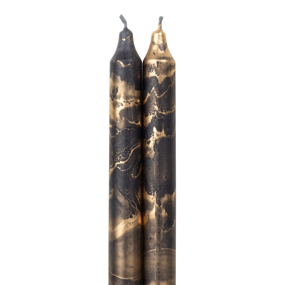 12" Decorative Taper Candles w/ Gold