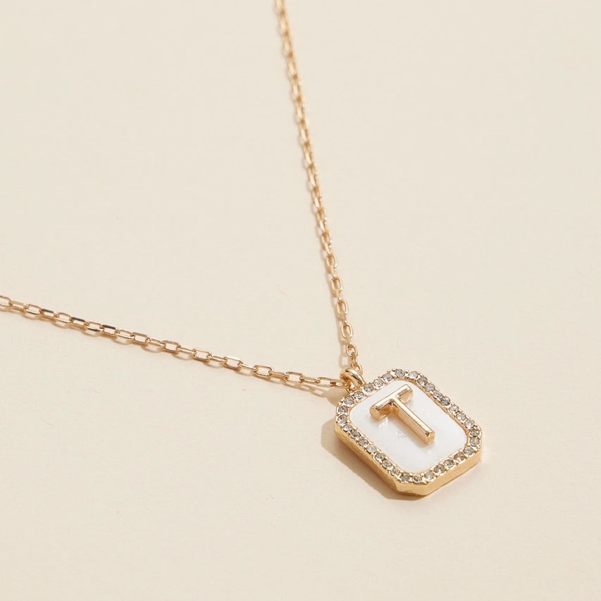 Initial Shell Charm necklaces