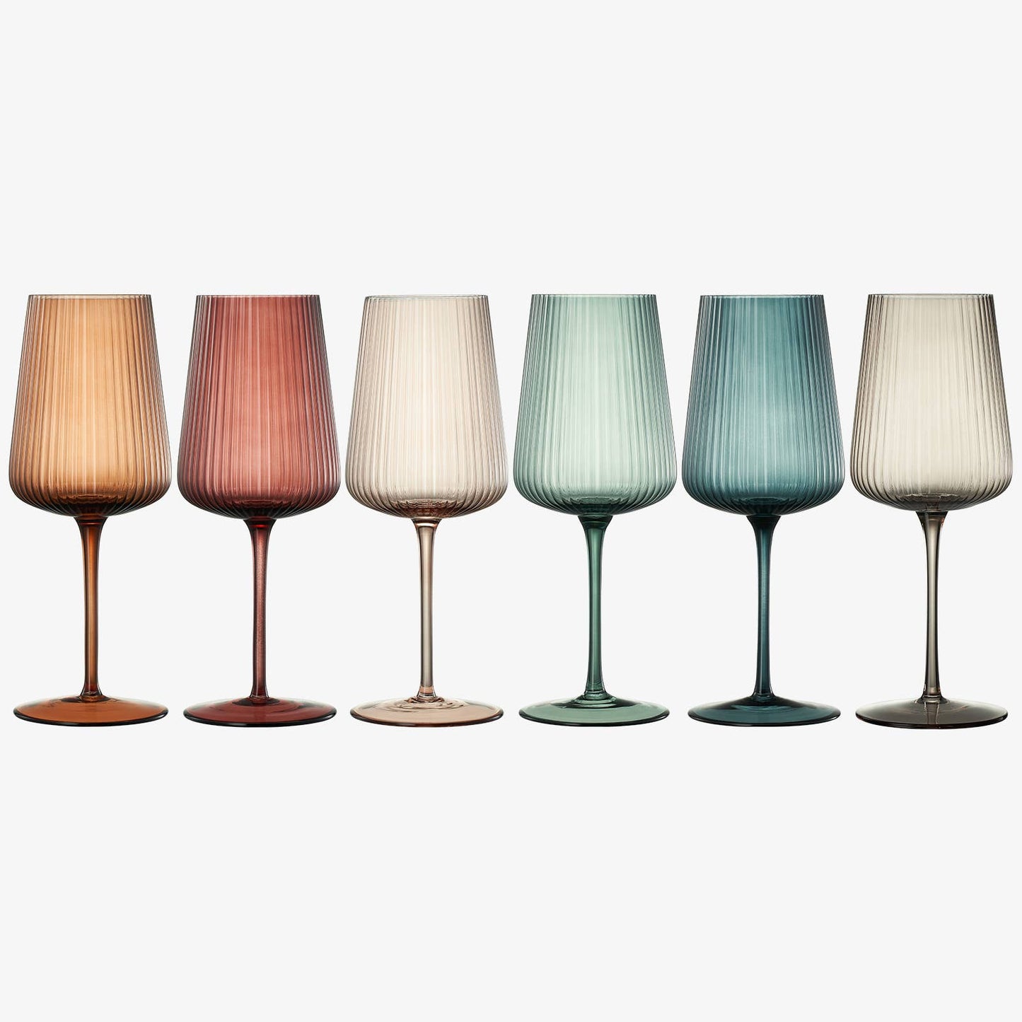 Muted Ribbed Colored Wine Glasses