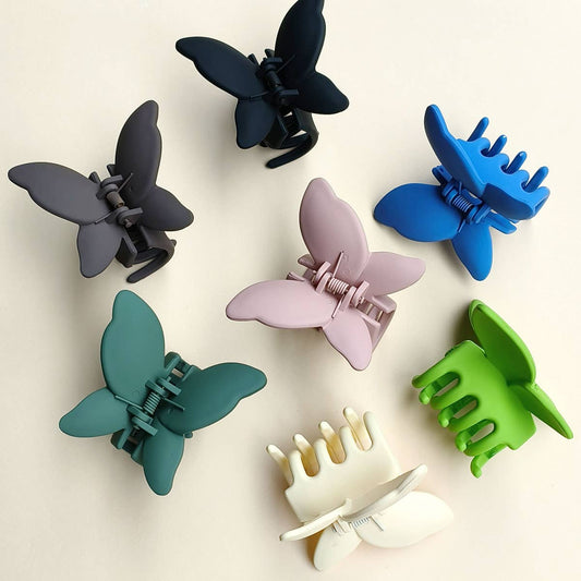 Matte Butterfly Hair Claw Clips