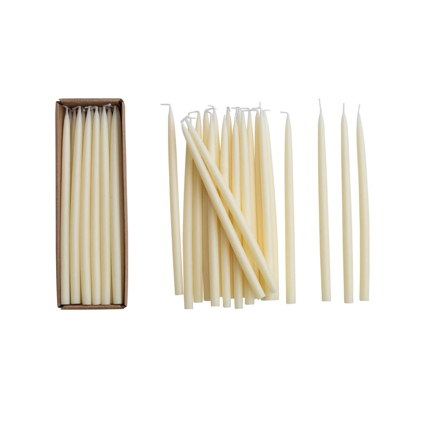 Unscented White Thin Taper Candles