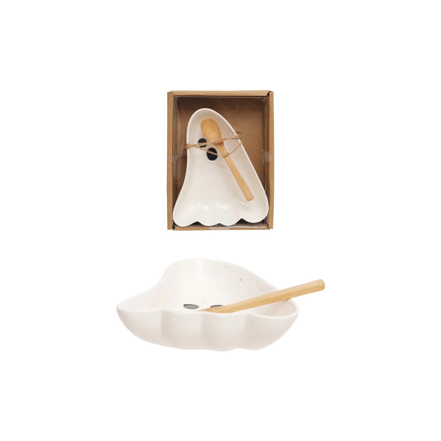 Ghost Shaped Dish w/ Spoon