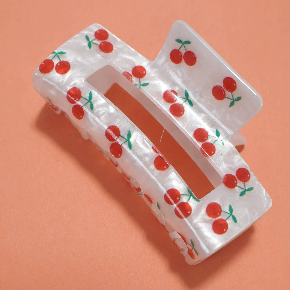 Cherry Rectangle Claw Clip