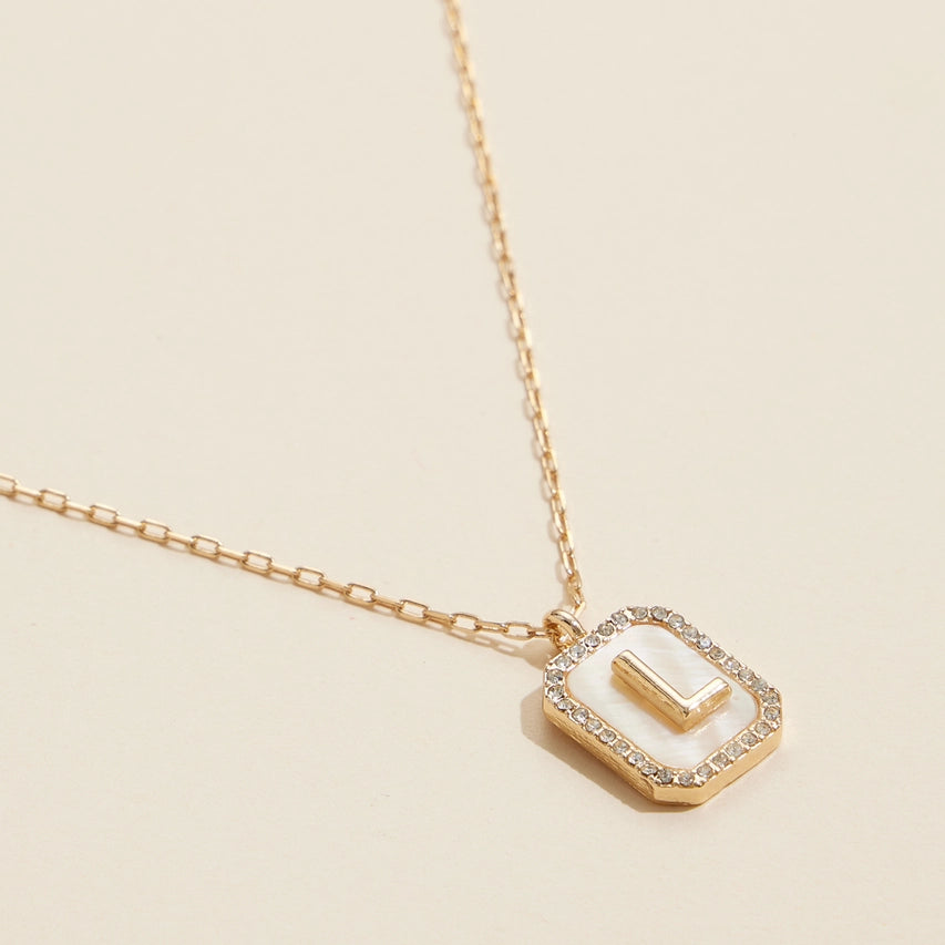 Initial Shell Charm necklaces