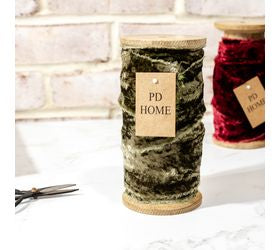 Velvet Ribbons on Wooden Spool