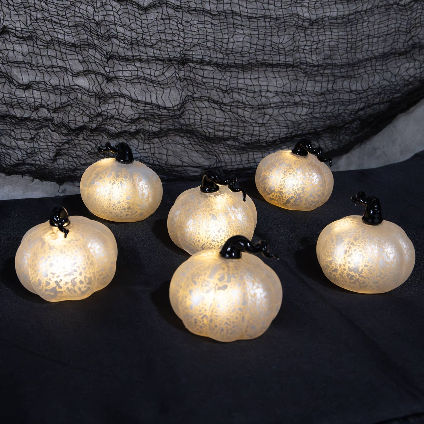 LED Mini Glass Pumpkins