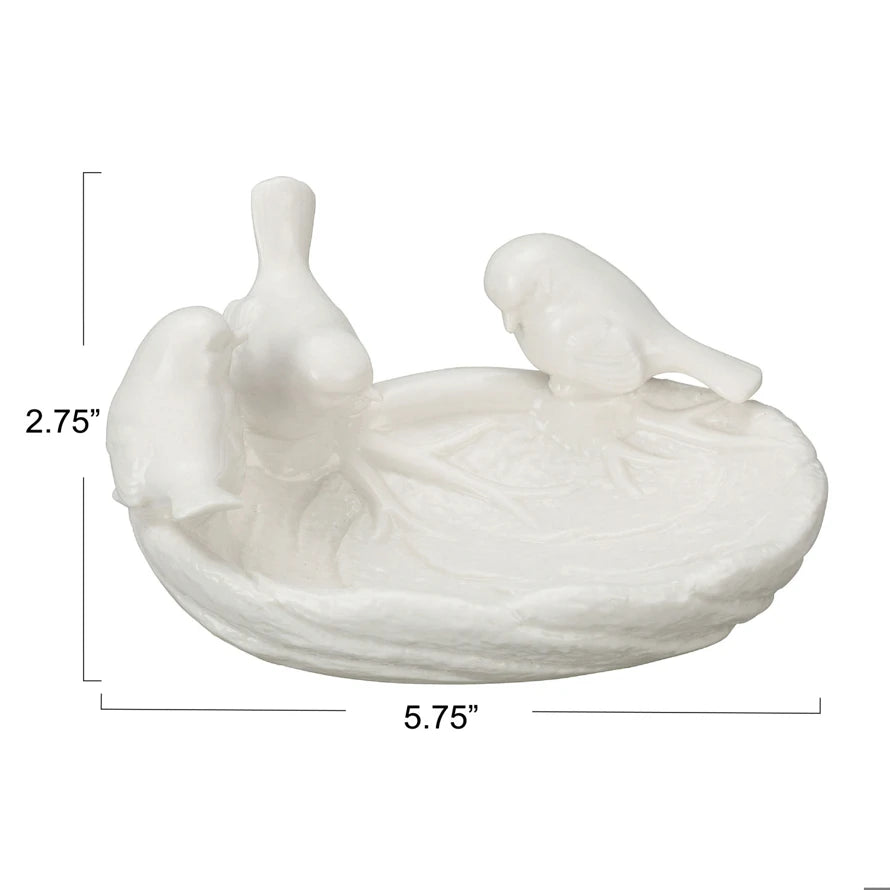 Ceramic Leaf Dish w/ Birds