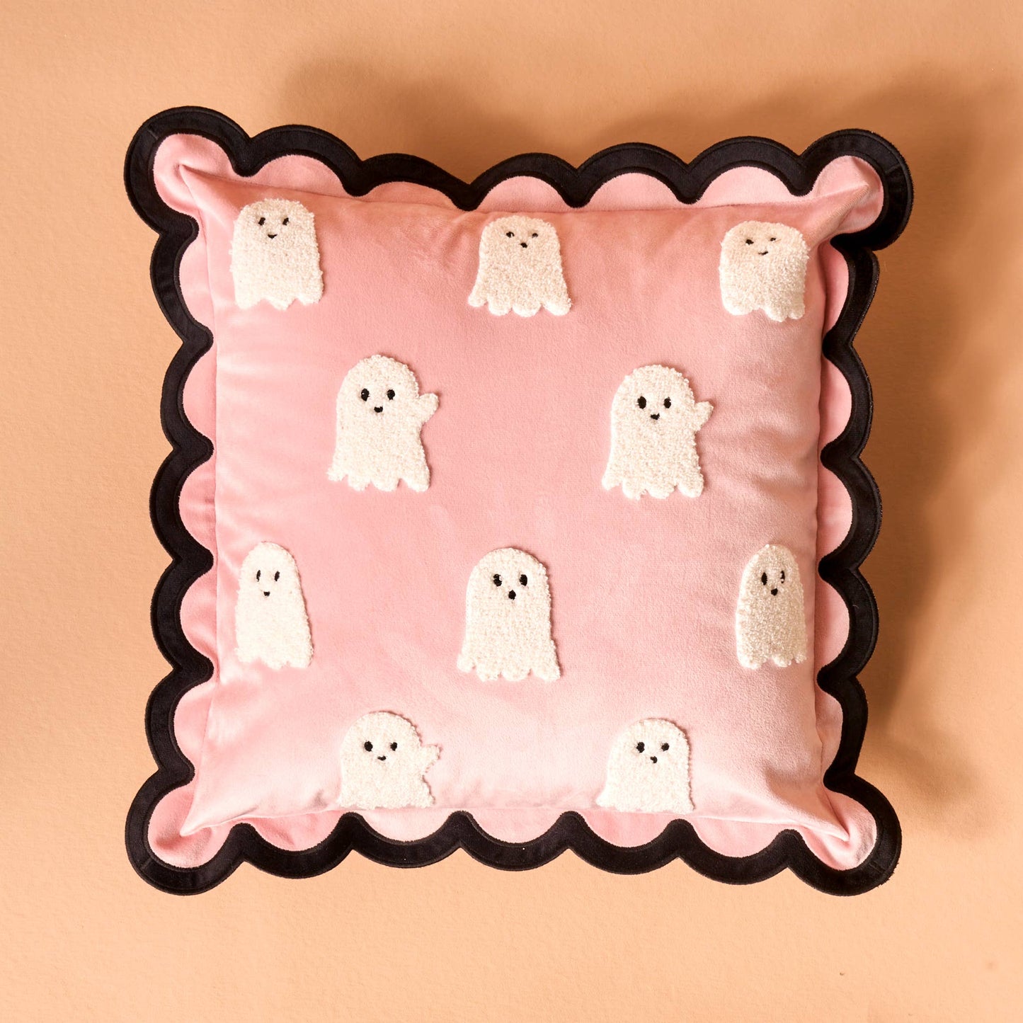 Scalloped Square Throw Pillow-Boo Crew