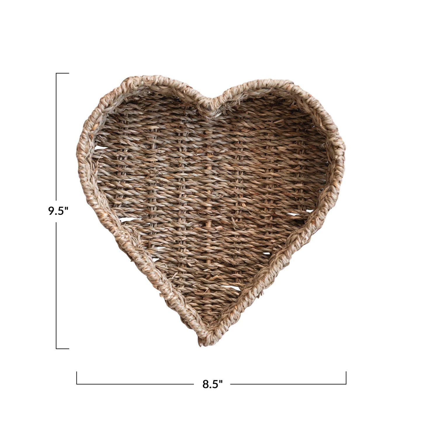 Seagrass & Metal Heart Shaped Basket