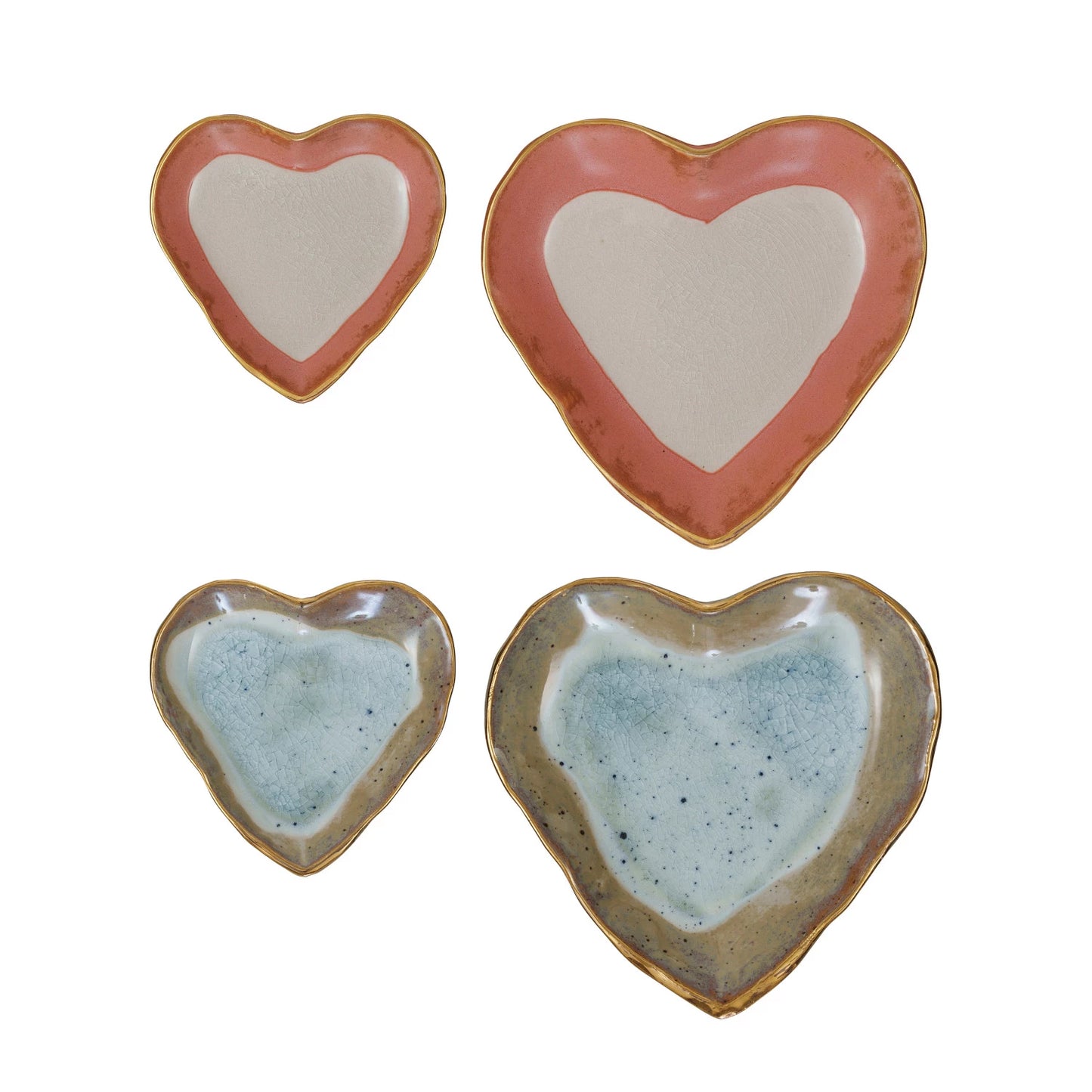 Stoneware Heart Dish w/ Gold Edge