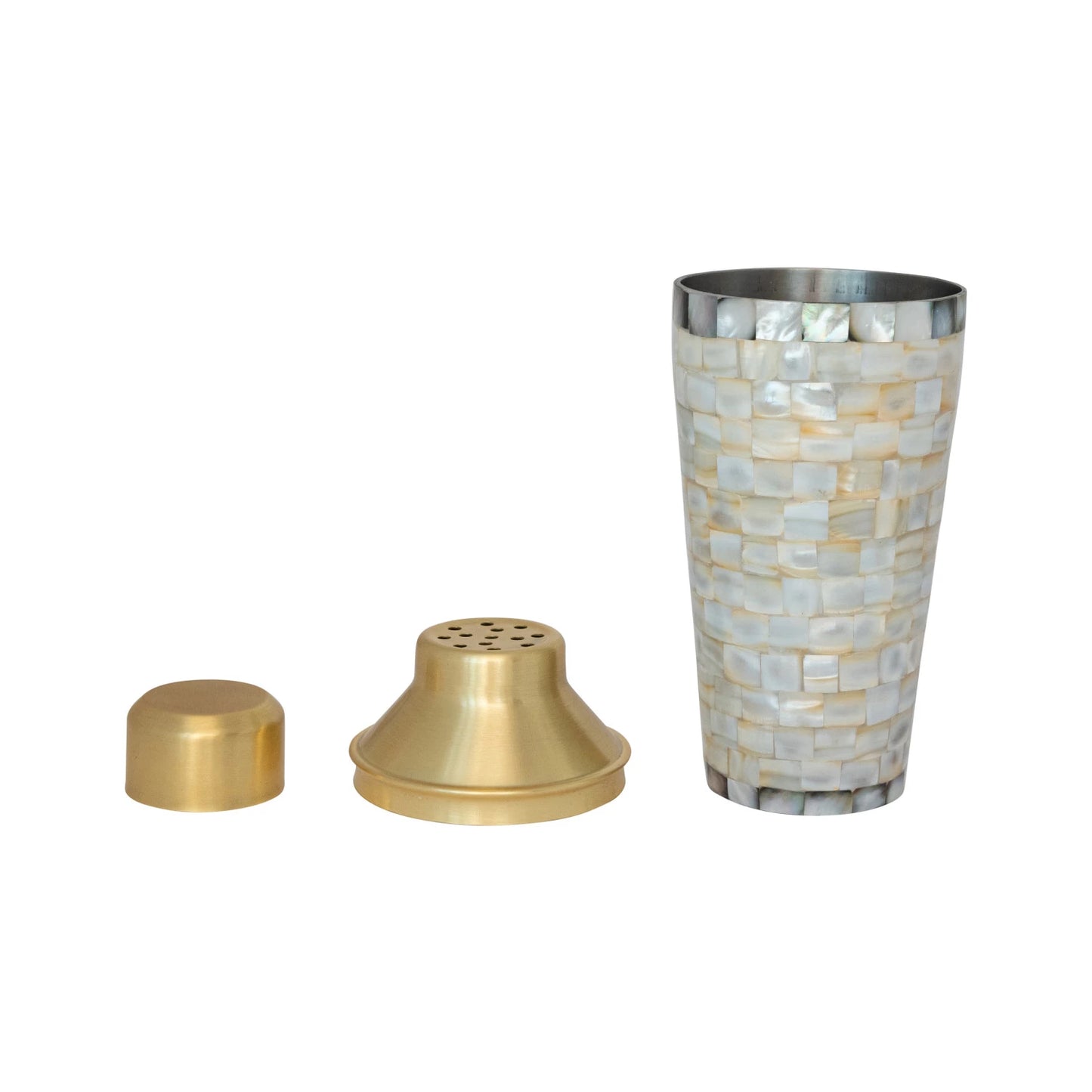 Mother of Pearl Inlaid Cocktail Shaker