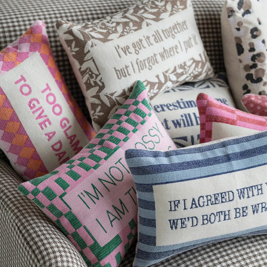 Snarky Embroidered Lumbar Pillows